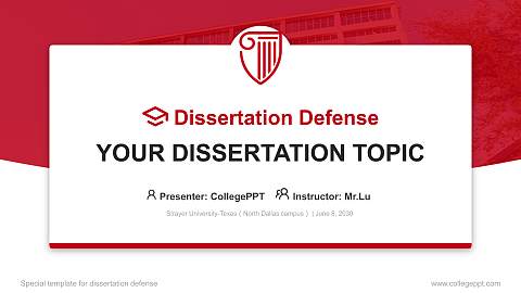 Strayer University-Texas（North Dallas campus） Graduation Thesis Defense PPT Template