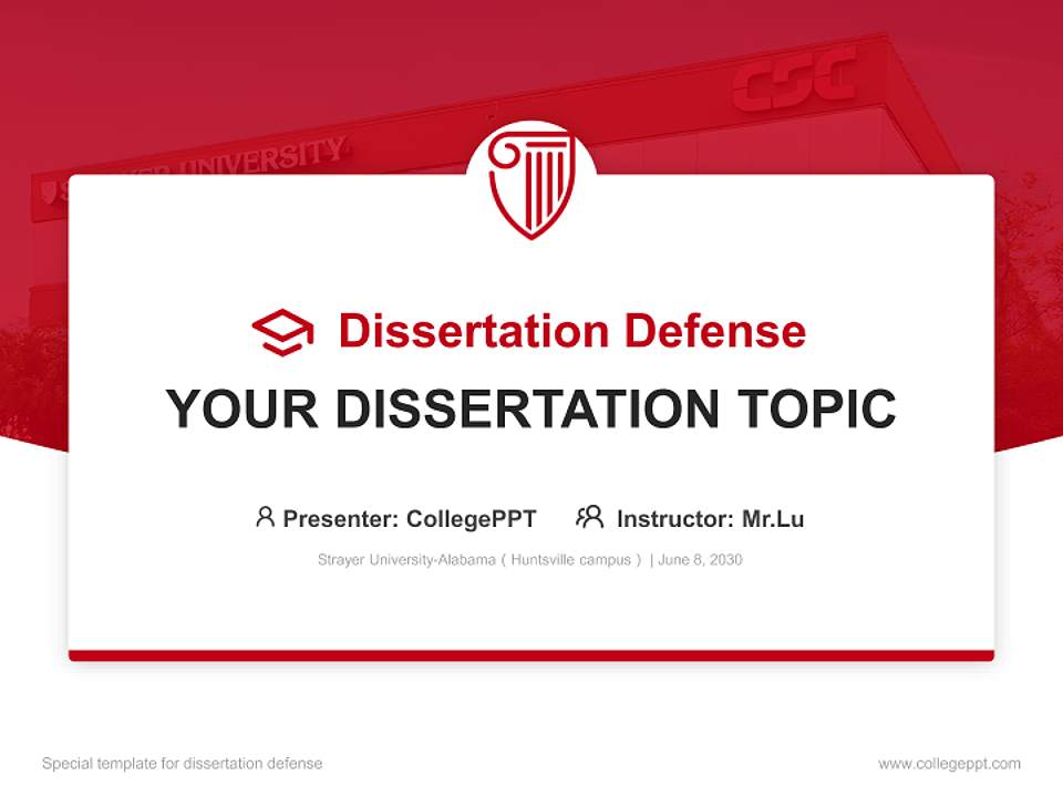 Strayer University-Alabama（Huntsville campus） Graduation Thesis Defense PPT Template4:3 ratio PPT effect preview image7