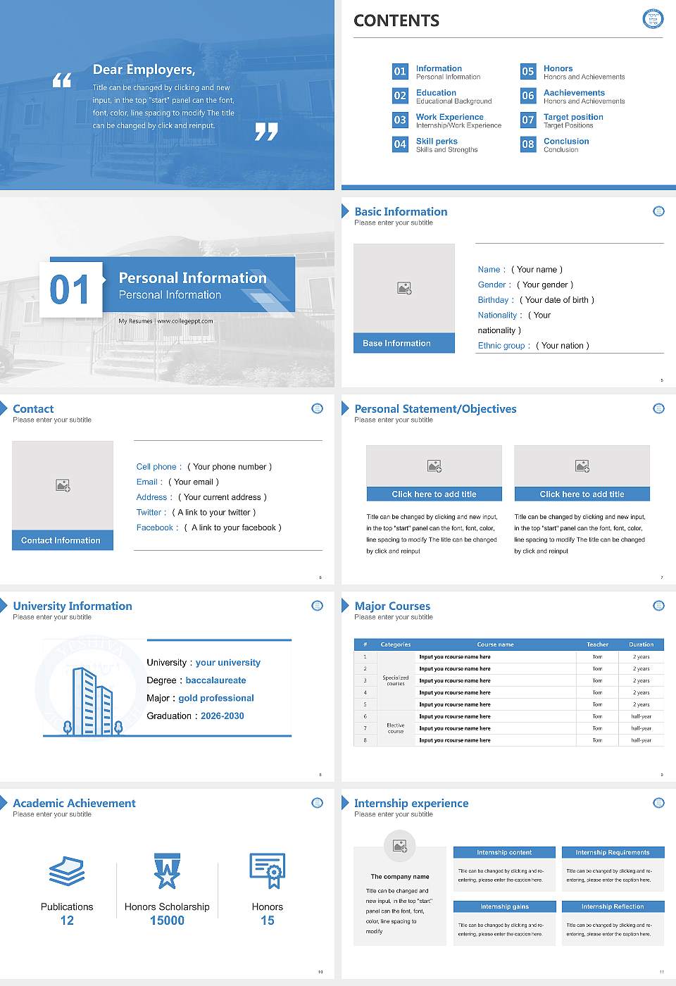 Yeshiva Zichron Aryeh Resume PPT Template16:9 ratio PPT effect preview image2