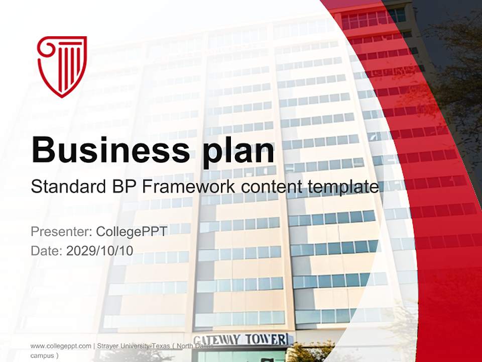 Strayer University-Texas（North Dallas campus） Competition/Entrepreneurship Contest PPT Template4:3 ratio PPT effect preview image9