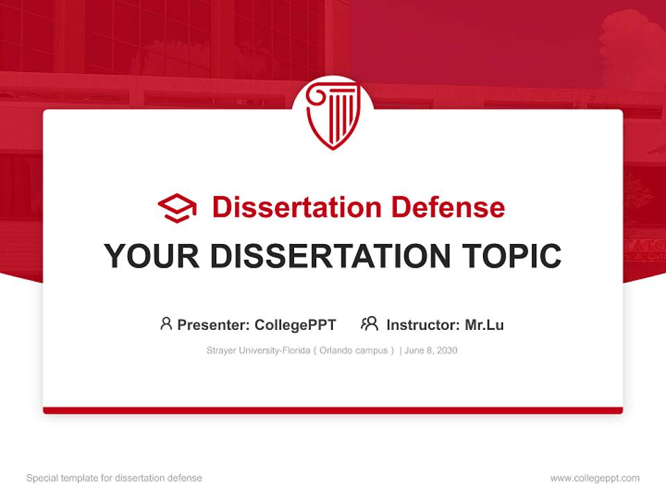 Strayer University-Florida（Orlando campus） Graduation Thesis Defense PPT Template4:3 ratio PPT effect preview image7