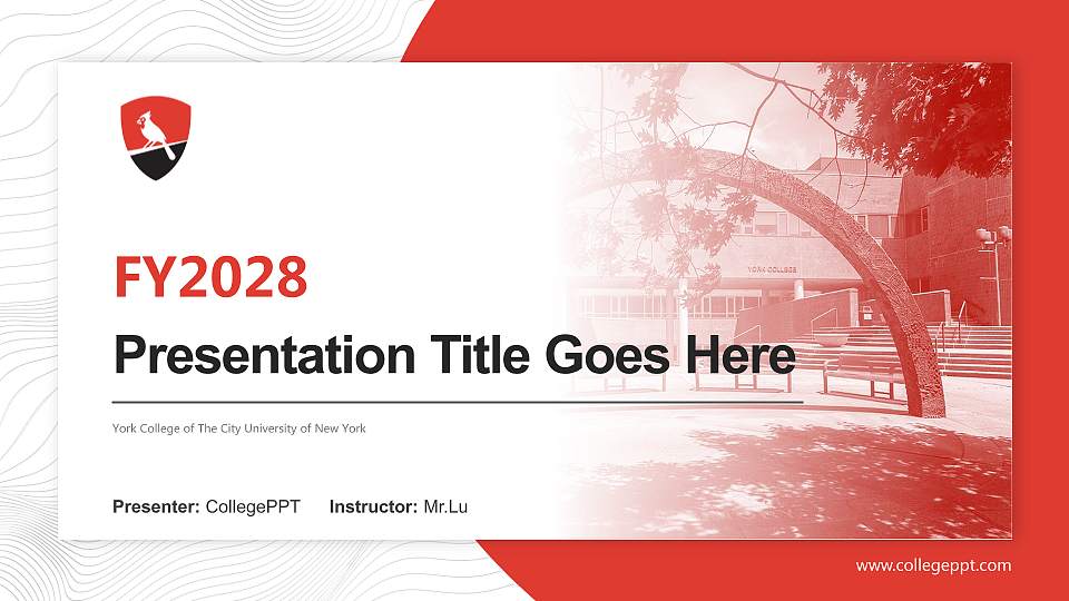 York College of The City University of New York Academic Presentation/Research Findings Report PPT Template16:9 ratio PPT effect preview image