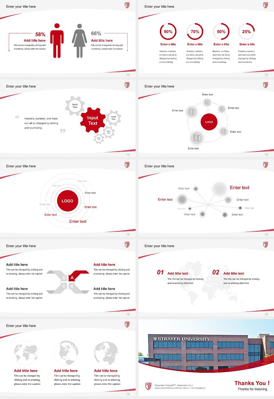 Strayer University-Arkansas（Little Rock campus） Course/Courseware Creation PPT Template16:9 ratio PPT effect preview image4