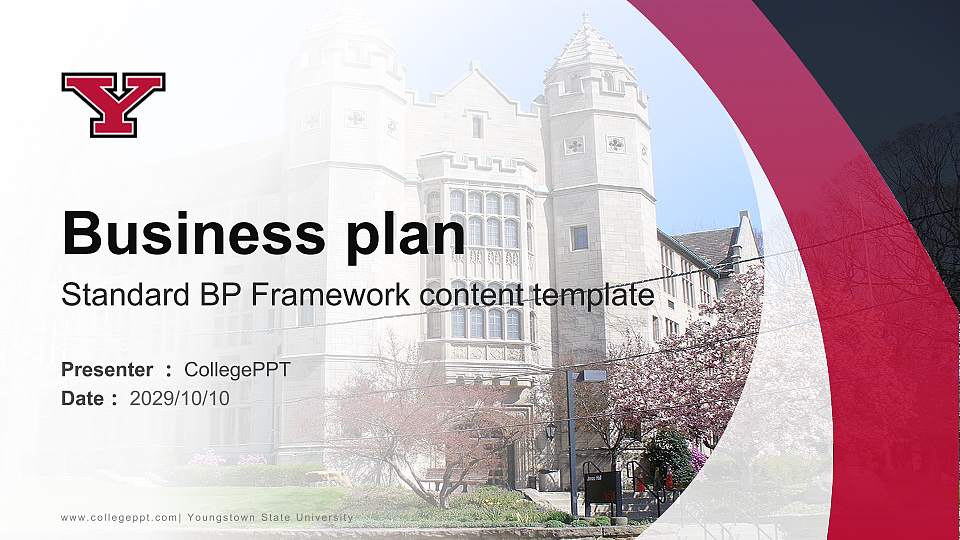 Youngstown State University Competition/Entrepreneurship Contest PPT Template16:9 ratio PPT effect preview image