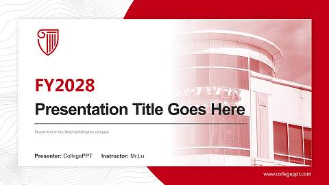 Strayer University-Virginia(Arlington campus) Academic Presentation/Research Findings Report PPT Template