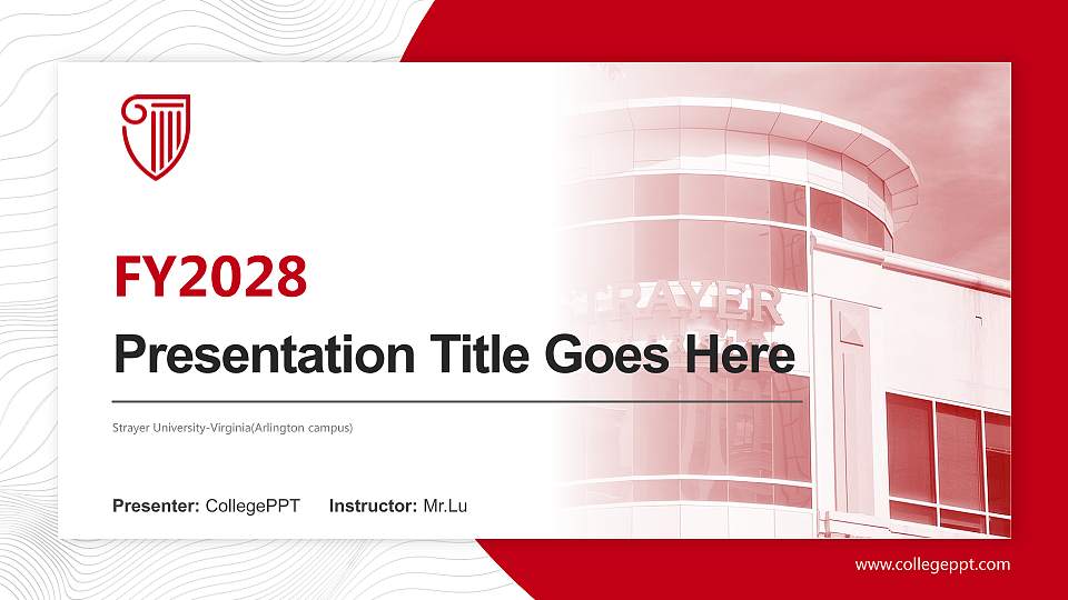 Strayer University-Virginia(Arlington campus) Academic Presentation/Research Findings Report PPT Template16:9 ratio PPT effect preview image