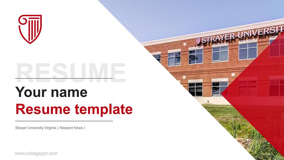 Strayer University-Virginia（Newport News） Resume PPT Template16:9 ratio PPT effect preview image