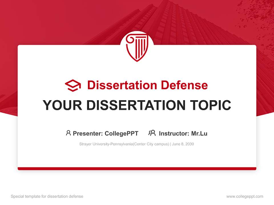 Strayer University-Pennsylvania(Center City campus) Graduation Thesis Defense PPT Template4:3 ratio PPT effect preview image7