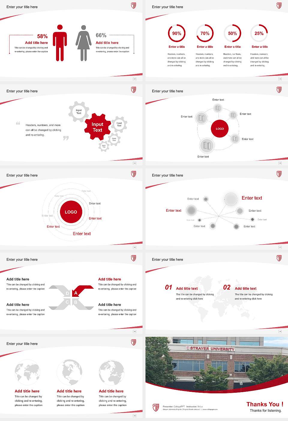 Strayer University-Virginia（Virginia Beach campus） Course/Courseware Creation PPT Template16:9 ratio PPT effect preview image4