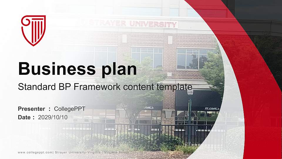 Strayer University-Virginia(Virginia Beach campus) Competition/Entrepreneurship Contest PPT Template16:9 ratio PPT effect preview image