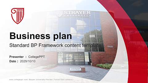 Strayer University-Florida（Tampa East campus） Competition/Entrepreneurship Contest PPT Template