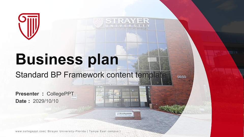 Strayer University-Florida（Tampa East campus） Competition/Entrepreneurship Contest PPT Template16:9 ratio PPT effect preview image