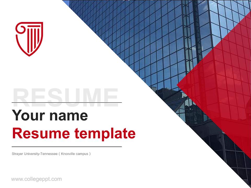 Strayer University-Tennessee（Knoxville campus） Resume PPT Template4:3 ratio PPT effect preview image5