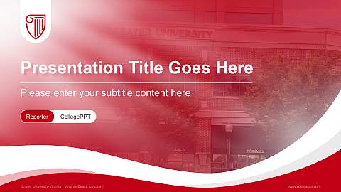 Strayer University-Virginia（Virginia Beach campus） Lecture Sharing and Networking Event PPT Template