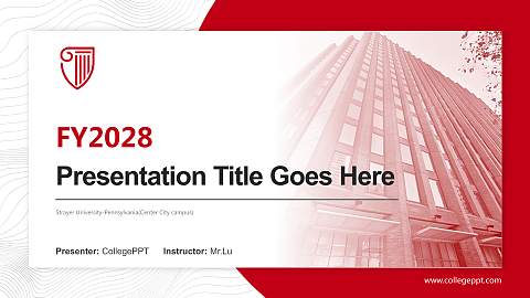 Strayer University-Pennsylvania(Center City campus) Academic Presentation/Research Findings Report PPT Template