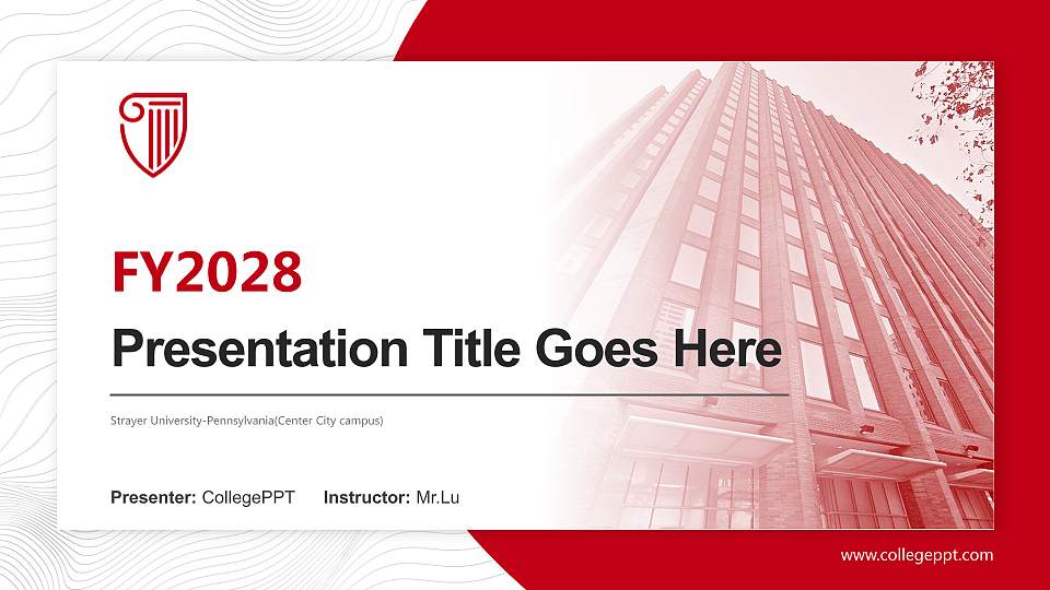 Strayer University-Pennsylvania(Center City campus) Academic Presentation/Research Findings Report PPT Template16:9 ratio PPT effect preview image