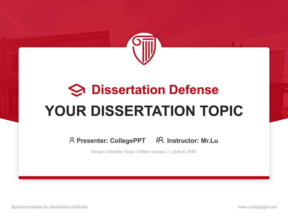 Strayer University-Texas（Killeen campus） Graduation Thesis Defense PPT Template4:3 ratio PPT effect preview image7