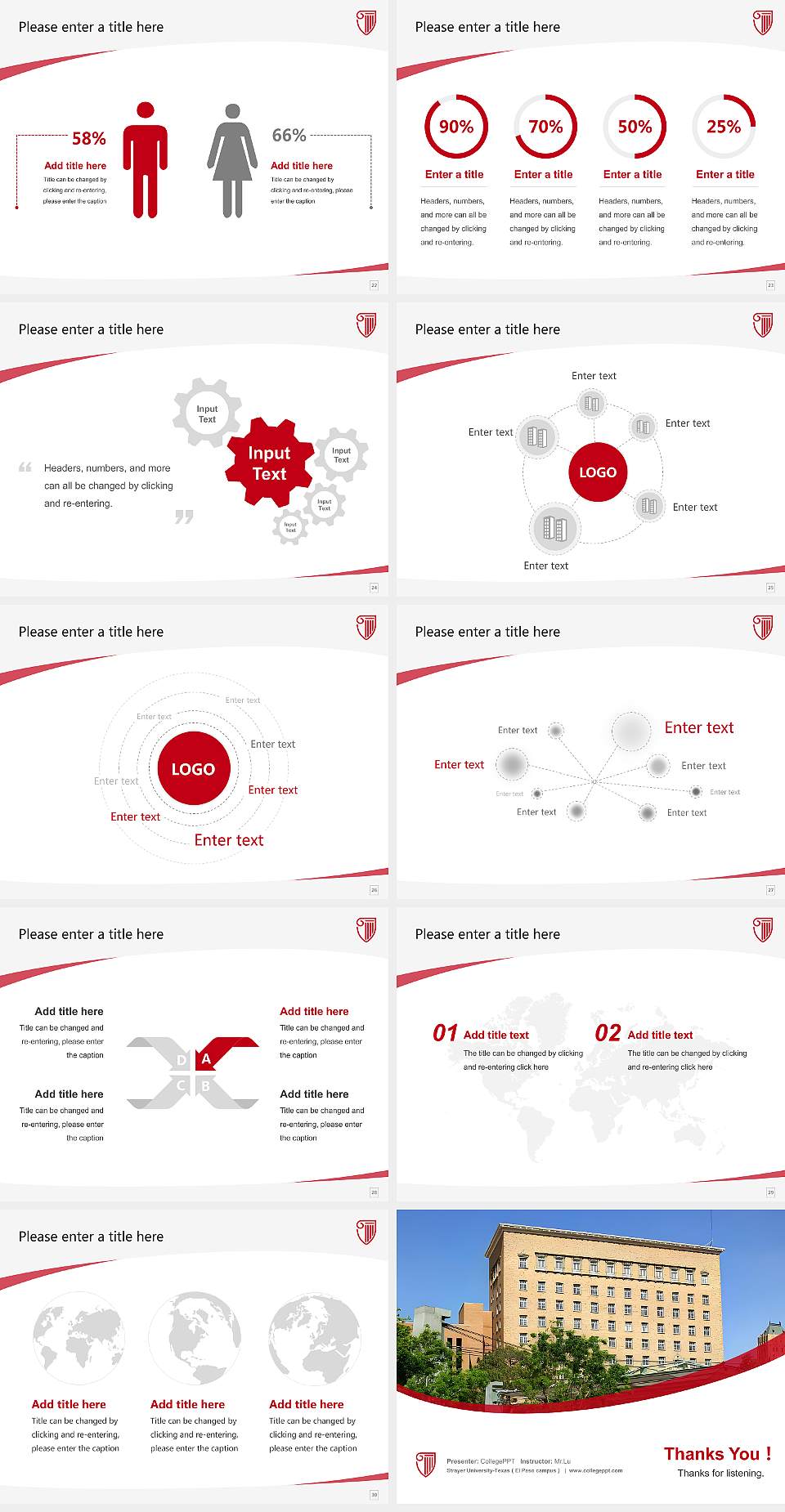 Strayer University-Texas（El Paso campus） Course/Courseware Creation PPT Template4:3 ratio PPT effect preview image4