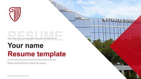 Strayer University-Florida（Jacksonville campus） Resume PPT Template