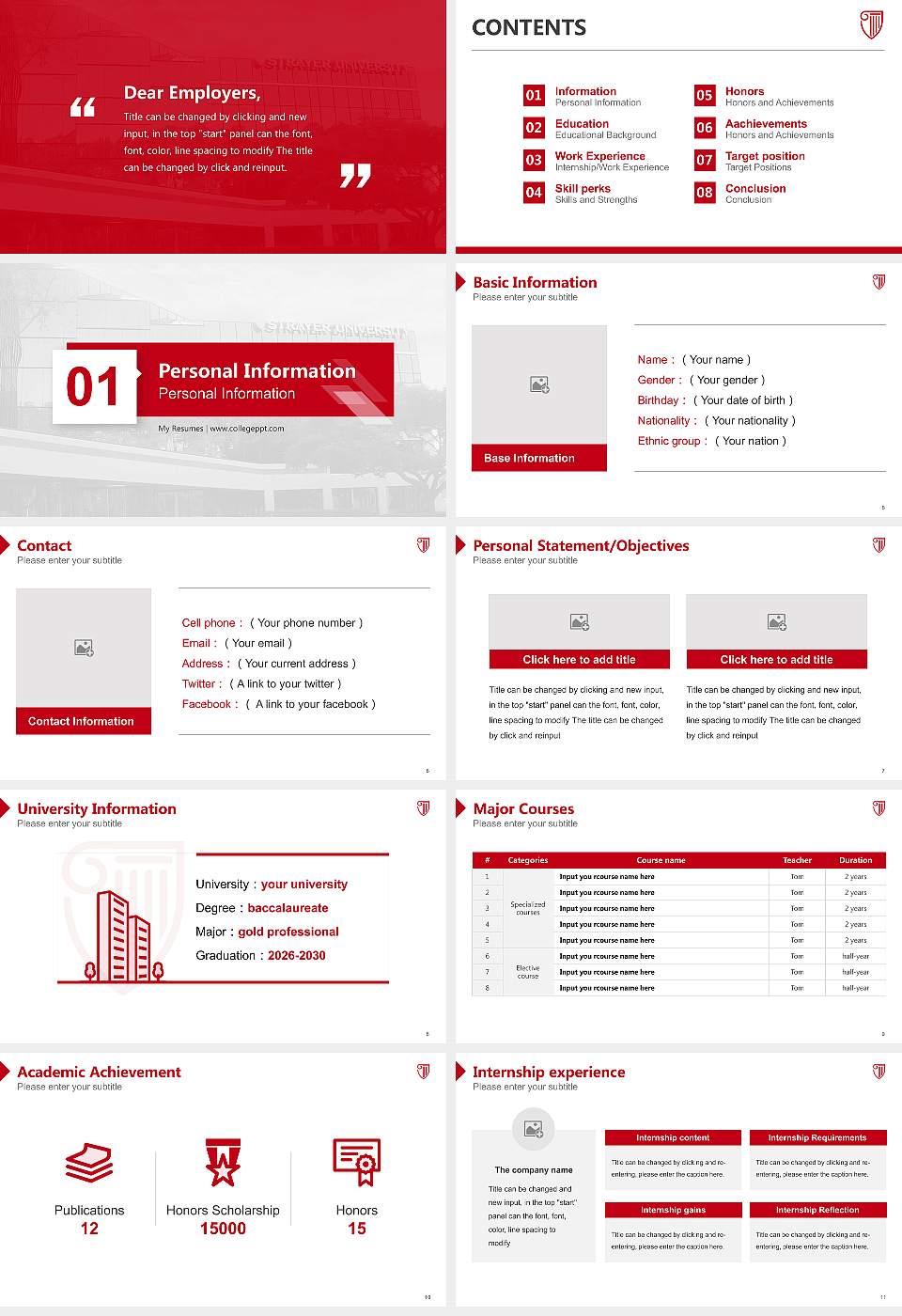 Strayer University-Florida（Jacksonville campus） Resume PPT Template16:9 ratio PPT effect preview image2