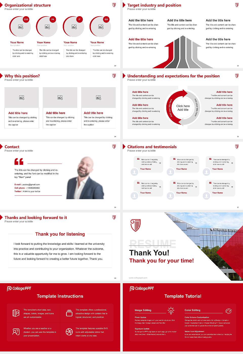 Strayer University-Florida（Jacksonville campus） Resume PPT Template16:9 ratio PPT effect preview image4