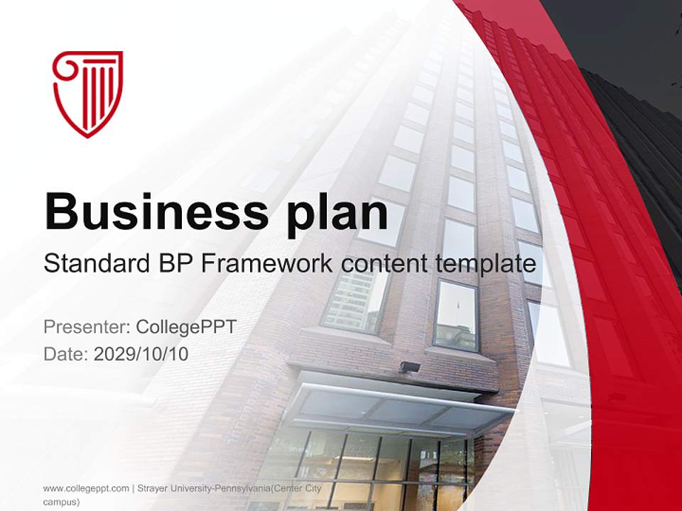 Strayer University-Pennsylvania(Center City campus) Competition/Entrepreneurship Contest PPT Template4:3 ratio PPT effect preview image9