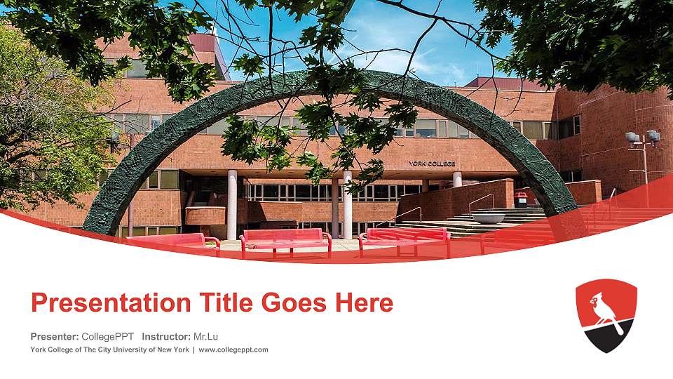 York College of The City University of New York Course/Courseware Creation PPT Template16:9 ratio PPT effect preview image