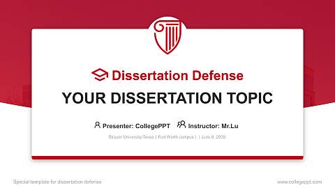 Strayer University-Texas（Fort Worth campus） Graduation Thesis Defense PPT Template