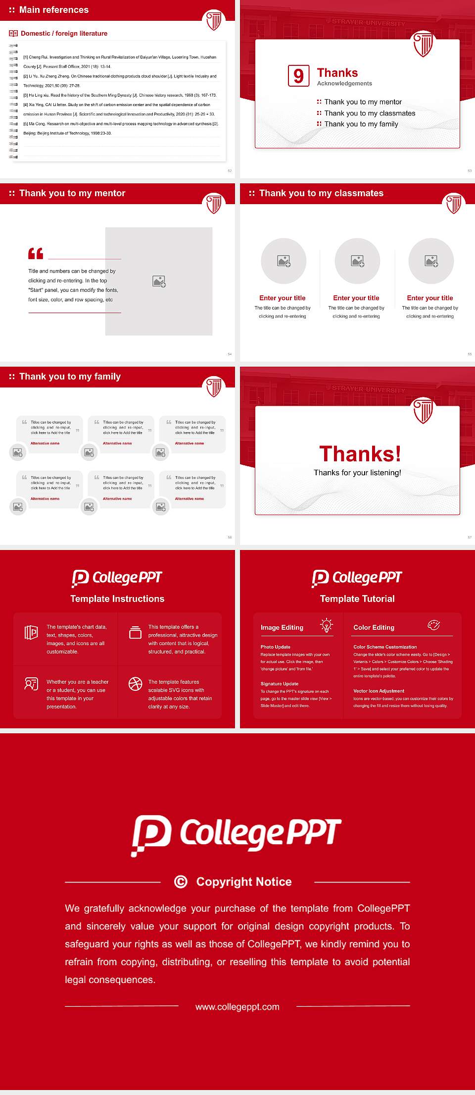 Strayer University-Virginia(Chesterfield campus) Graduation Thesis Defense PPT Template4:3 ratio PPT effect preview image7