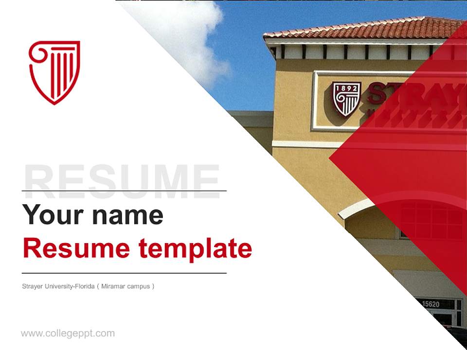 Strayer University-Florida（Miramar campus） Resume PPT Template4:3 ratio PPT effect preview image5