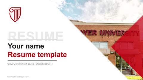 Strayer University-South Carolina（Charleston campus） Resume PPT Template