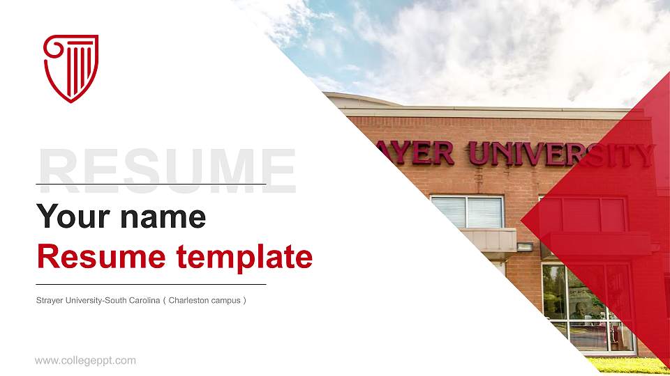 Strayer University-South Carolina（Charleston campus） Resume PPT Template16:9 ratio PPT effect preview image