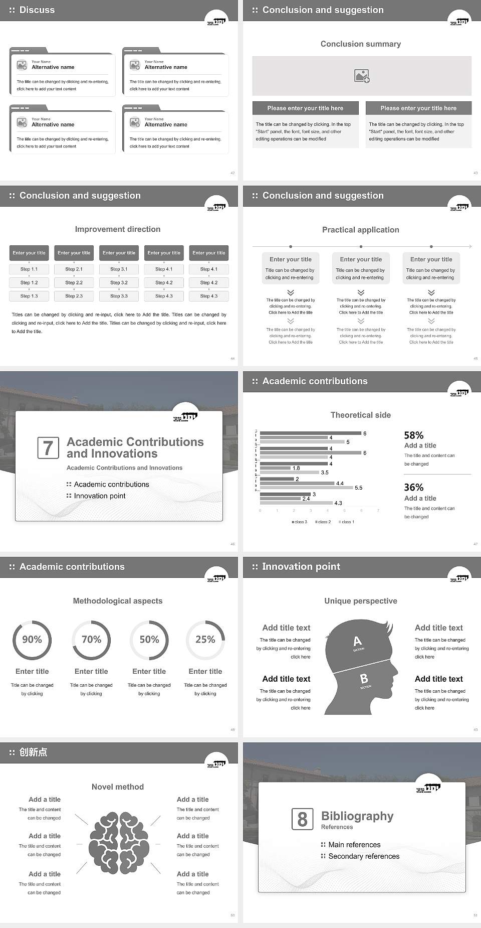 Yeshiva of the Telshe Alumni Graduation Thesis Defense PPT Template4:3 ratio PPT effect preview image6