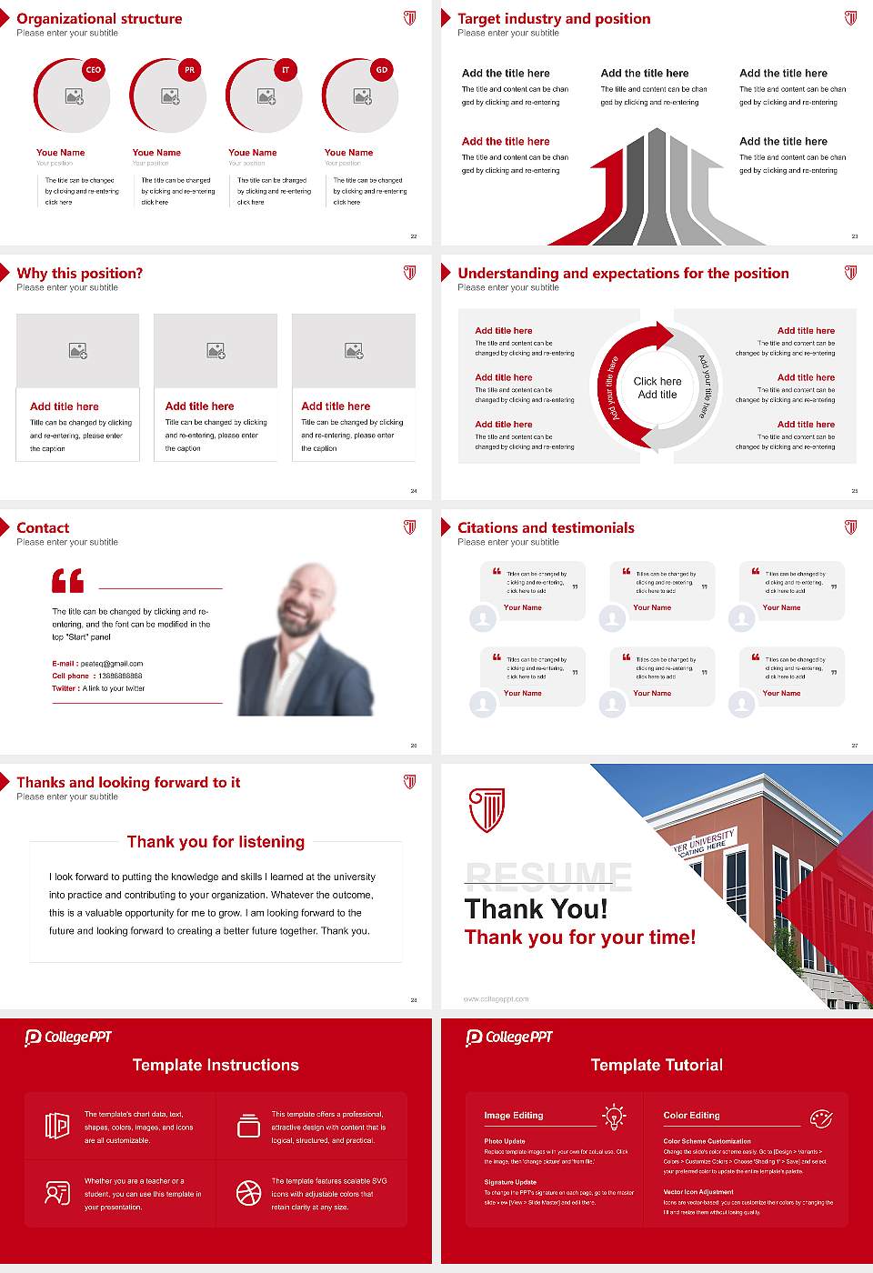Strayer University-North Carolina(South Charlotte campus) Resume PPT Template16:9 ratio PPT effect preview image4