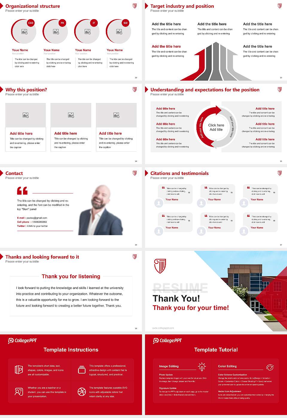 Strayer University-Tennessee（Shelby campus） Resume PPT Template16:9 ratio PPT effect preview image4