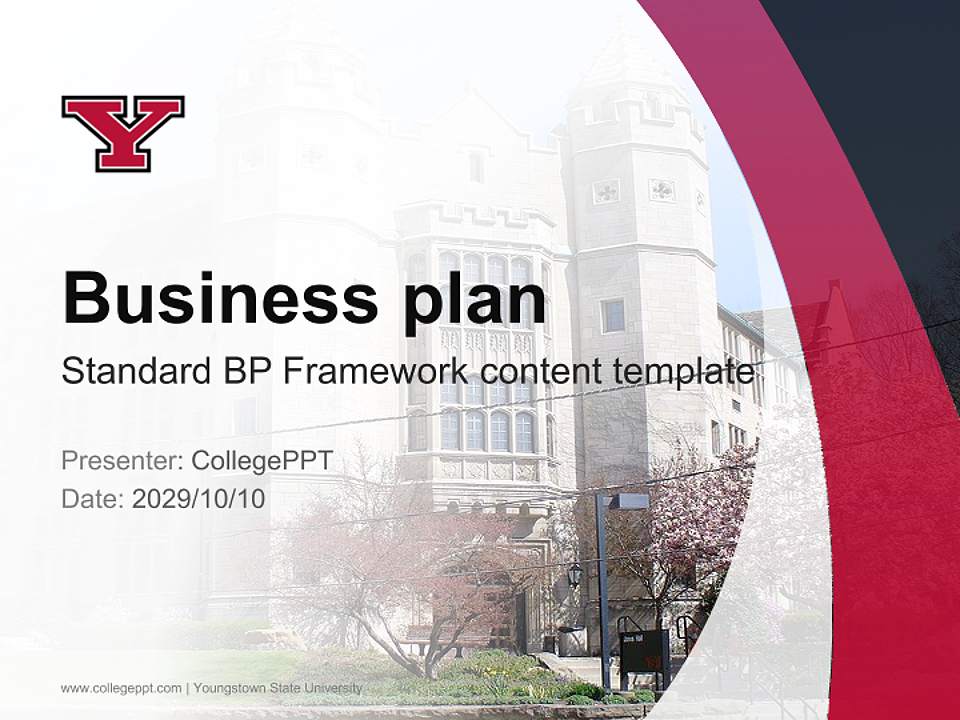 Youngstown State University Competition/Entrepreneurship Contest PPT Template4:3 ratio PPT effect preview image9