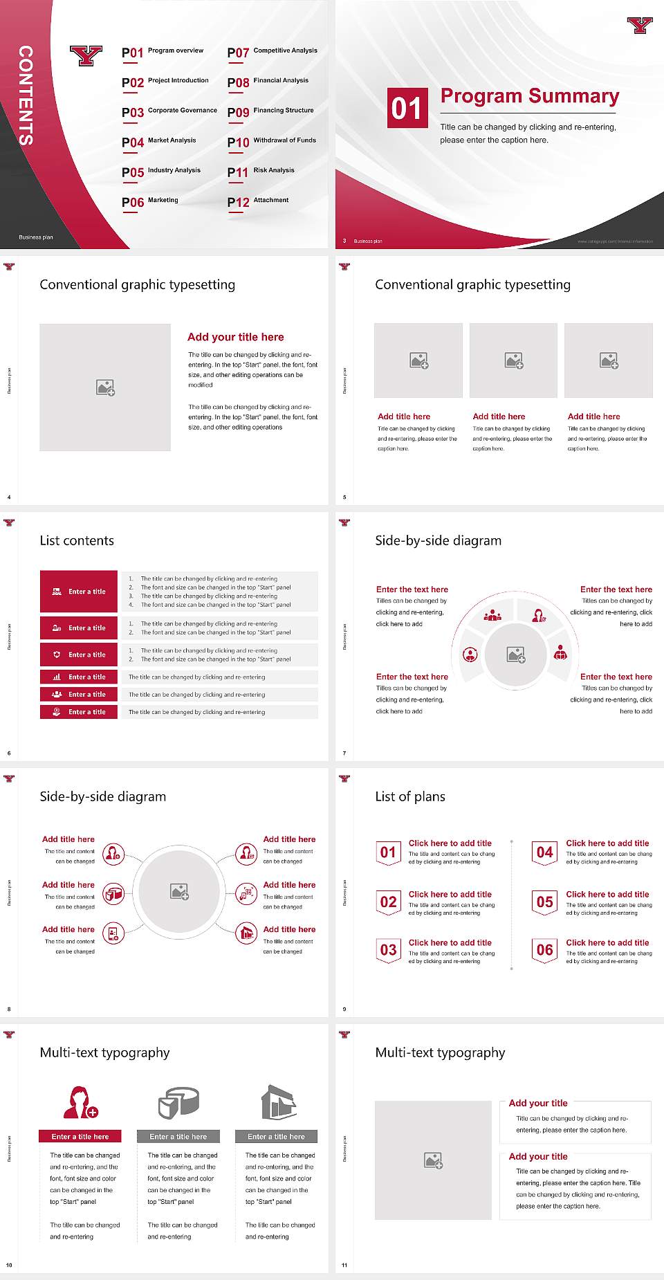Youngstown State University Competition/Entrepreneurship Contest PPT Template4:3 ratio PPT effect preview image2