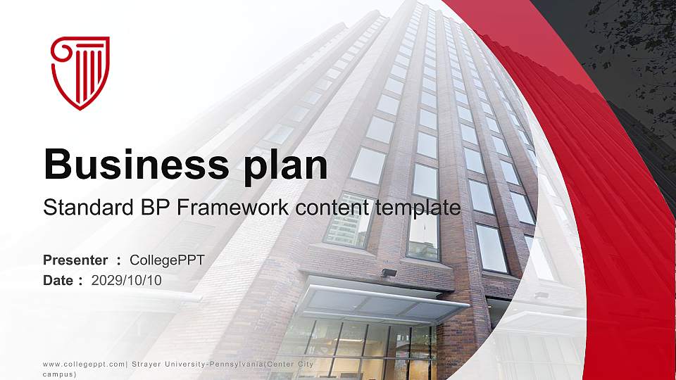 Strayer University-Pennsylvania(Center City campus) Competition/Entrepreneurship Contest PPT Template16:9 ratio PPT effect preview image