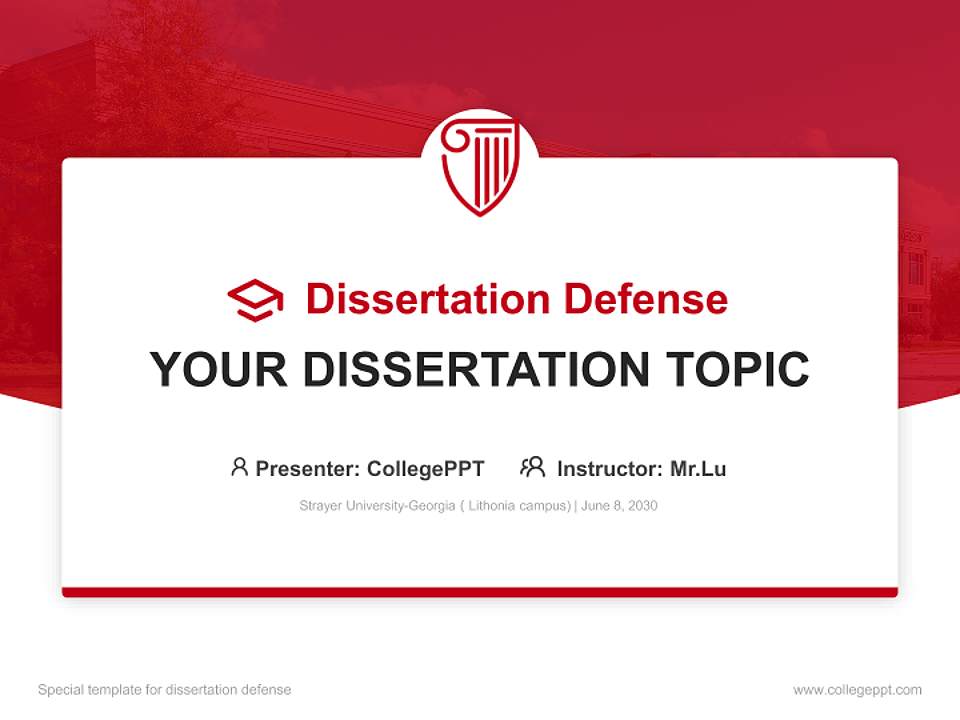 Strayer University-Georgia（Lithonia campus) Graduation Thesis Defense PPT Template4:3 ratio PPT effect preview image7