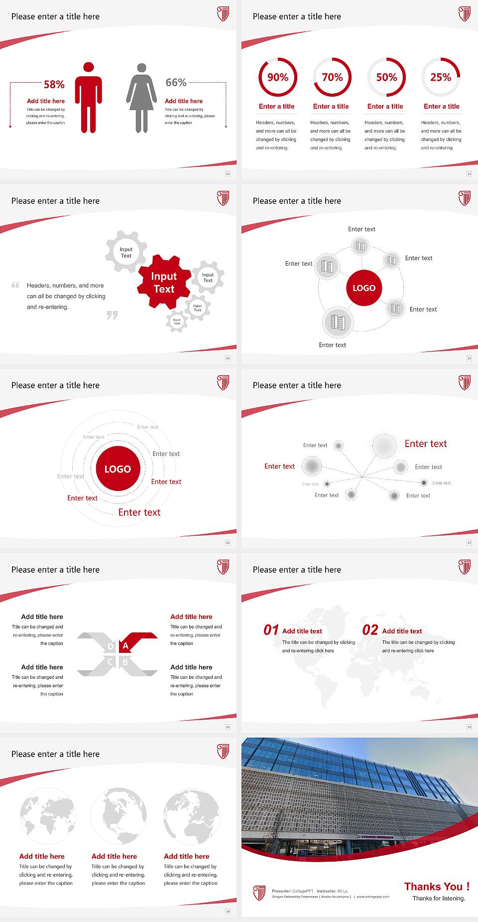 Strayer University-Tennessee（Nashville campus） Course/Courseware Creation PPT Template4:3 ratio PPT effect preview image4