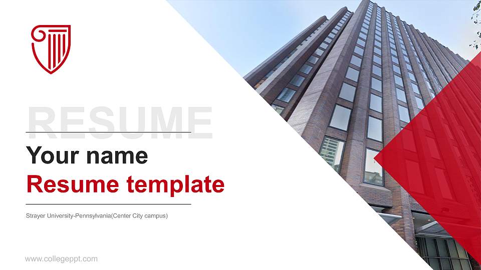 Strayer University-Pennsylvania(Center City campus) Resume PPT Template16:9 ratio PPT effect preview image
