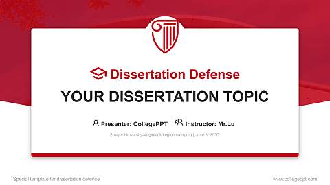 Strayer University-Virginia(Arlington campus) Graduation Thesis Defense PPT Template