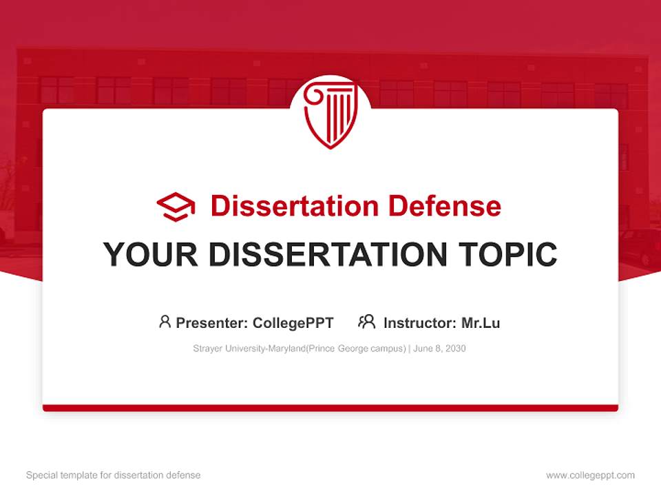 Strayer University-Maryland(Prince George campus) Graduation Thesis Defense PPT Template4:3 ratio PPT effect preview image7