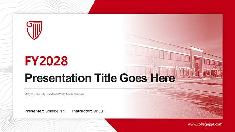 Strayer University-Maryland(White Marsh campus) Academic Presentation/Research Findings Report PPT Template