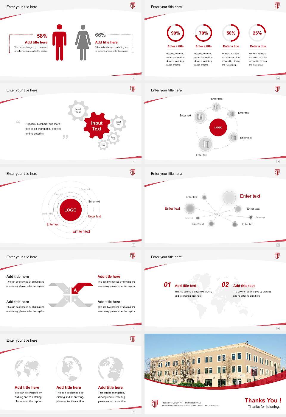 Strayer University-North Carolina(North Charlotte campus) Course/Courseware Creation PPT Template16:9 ratio PPT effect preview image4