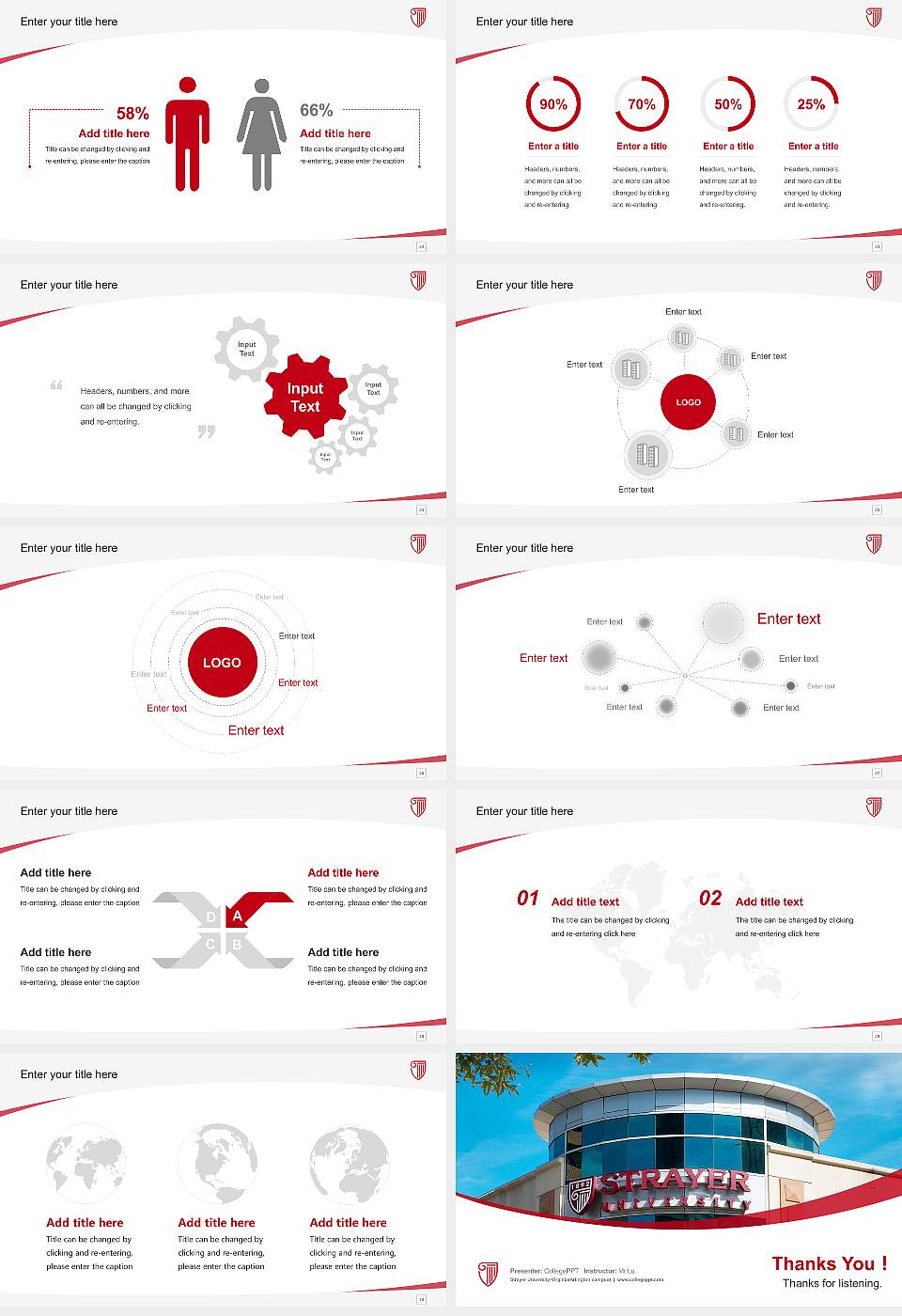 Strayer University-Virginia(Arlington campus) Course/Courseware Creation PPT Template16:9 ratio PPT effect preview image4