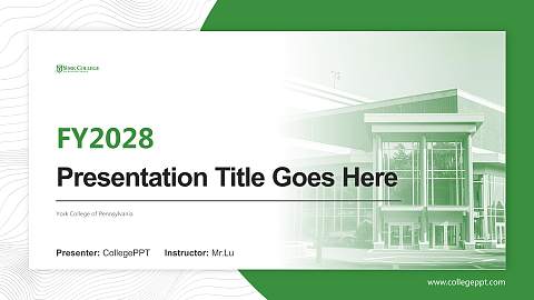 York College of Pennsylvania Academic Presentation/Research Findings Report PPT Template