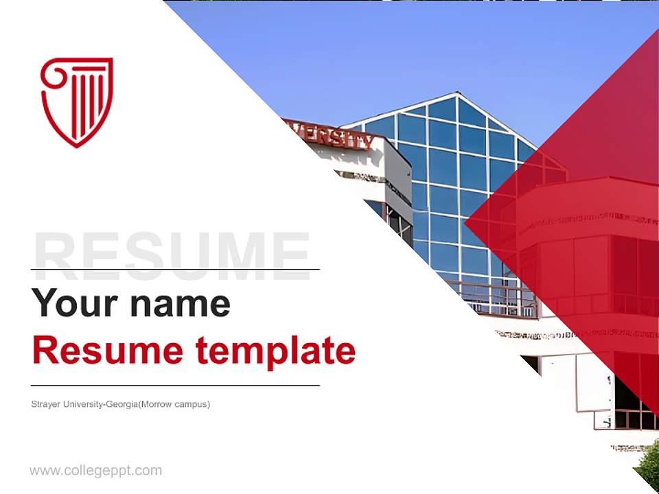 Strayer University-Georgia(Morrow campus) Resume PPT Template4:3 ratio PPT effect preview image1