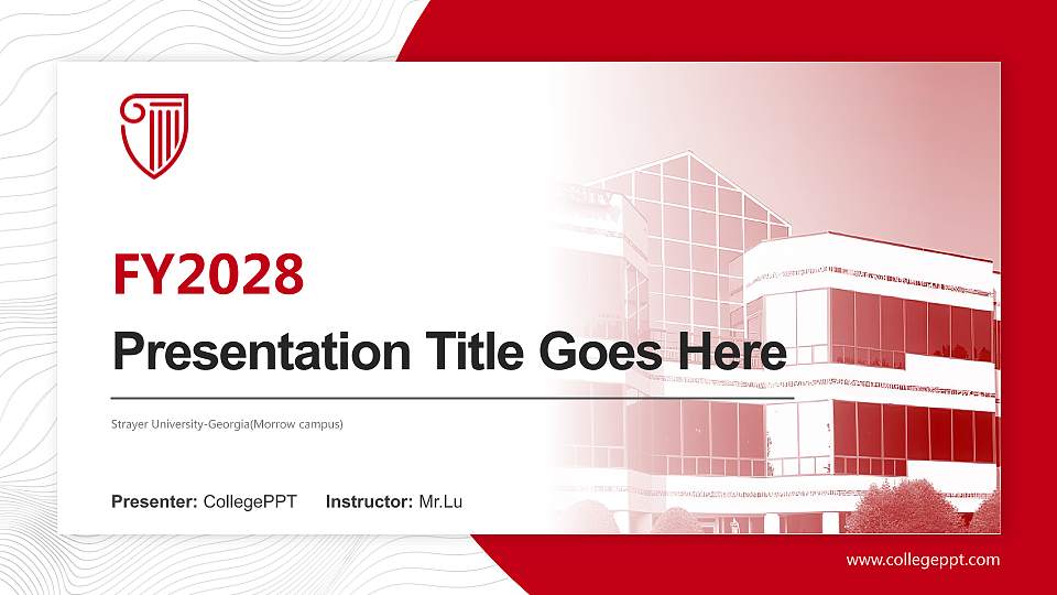 Strayer University-Georgia(Morrow campus) Academic Presentation/Research Findings Report PPT Template16:9 ratio PPT effect preview image
