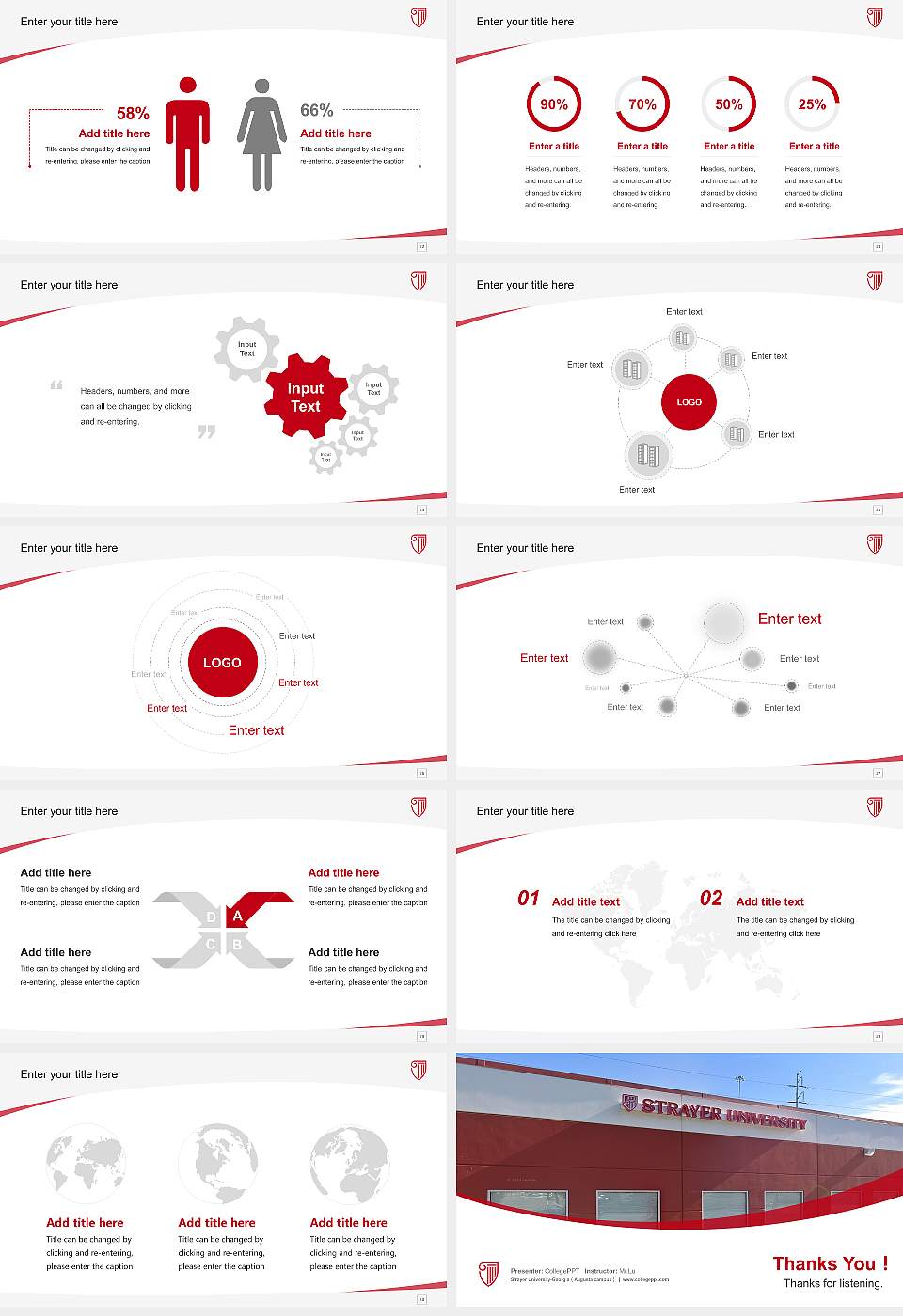 Strayer University-Georgia（Augusta campus） Course/Courseware Creation PPT Template16:9 ratio PPT effect preview image4